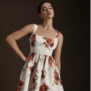 NWT Anthropologie BHLDN Sachin & Babi Blaine Taffeta Square-Neck Midi Dress